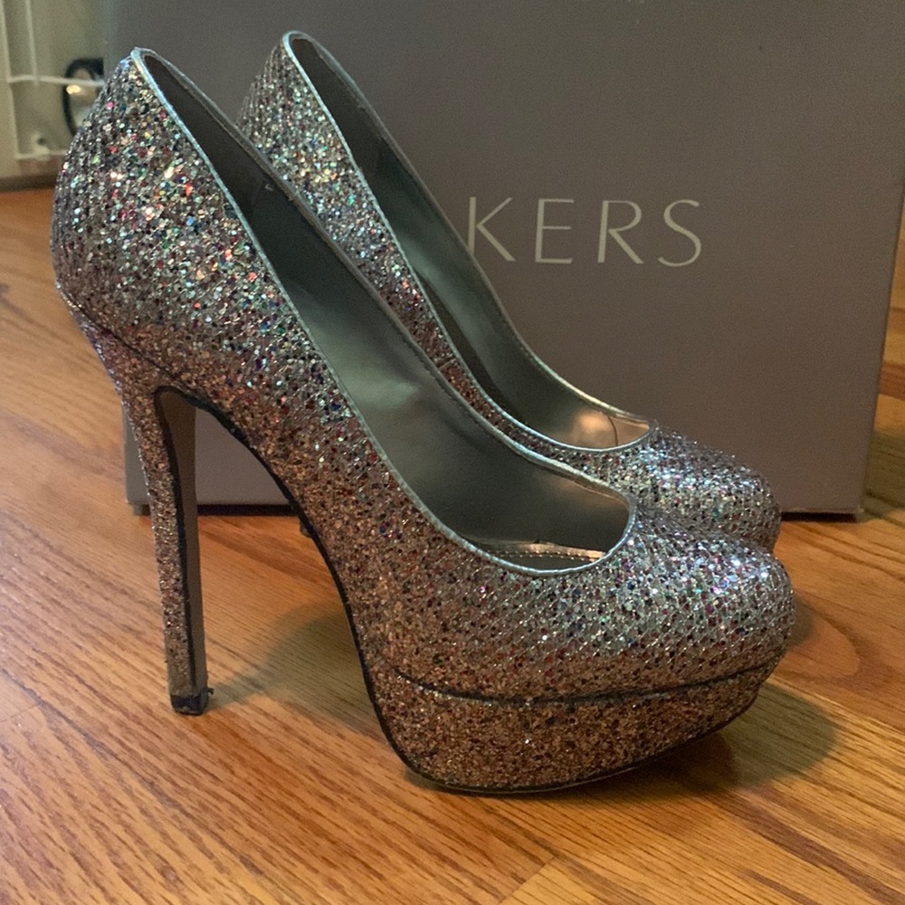Multi color sparkle heels